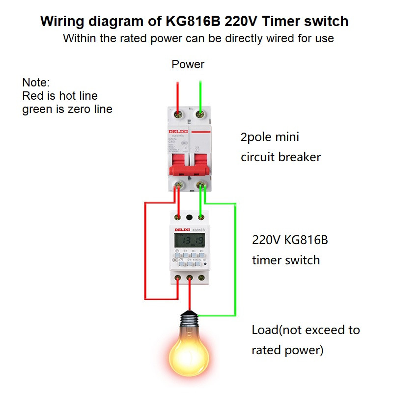 KG816B Digital display AC220V timerbrytare controller__4