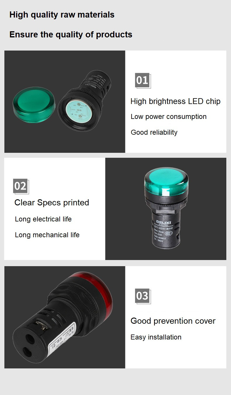LD11 16mm 22mm LED Panel mount lamp indicator light pilot para sa dashboard_3
